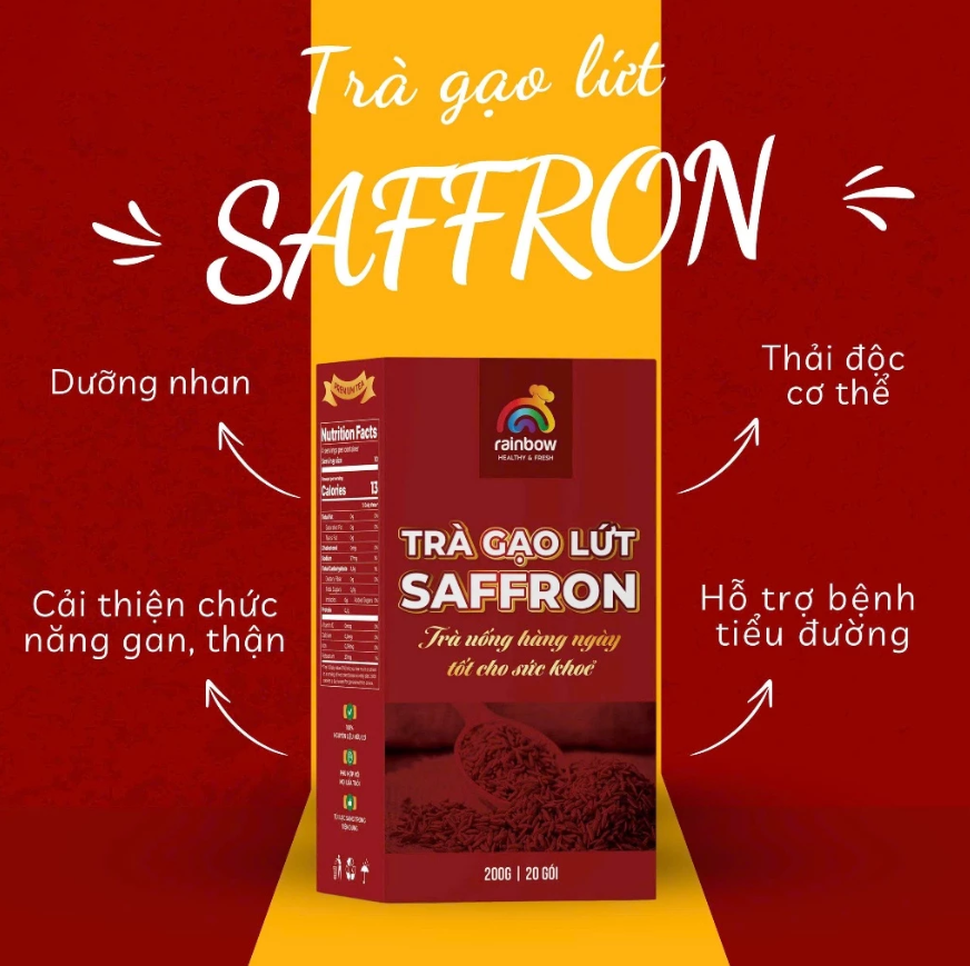trà gạo lứt saffron Verna