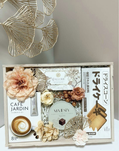 Giỏ Quà Tết Khay Gỗ - Món quà sang trọng, ý nghĩa - Set 4 món