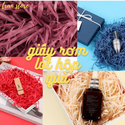 Giấy rơm - giấy cắt sợi dùng để trang trí lót hộp quà nhiều màu sắc gói lớn 500g-1kg
