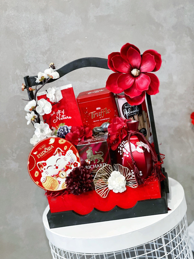 [G05] Giỏ Quà Tết Khay Gỗ Đứng