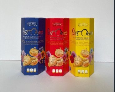 Bánh Oat choco lục lăng giấy - Thùng 36 hộp