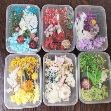 Hoa khô tự nhiên mix nhiều loại trang trí resin, nến thơm, sổ tay khung ảnh lưu niệm vintage