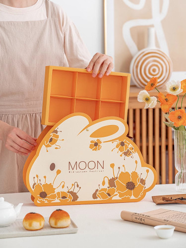 Hộp đựng bánh Trung Thu Thỏ Ngọc 2023 KT 40x27x6cm chia 6 ngăn