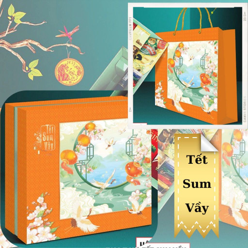 Hộp Tết Sum Vầy Đựng Quà Tết Cao Cấp Xuân Giáp Thìn 2024 size to 36x36x10cm