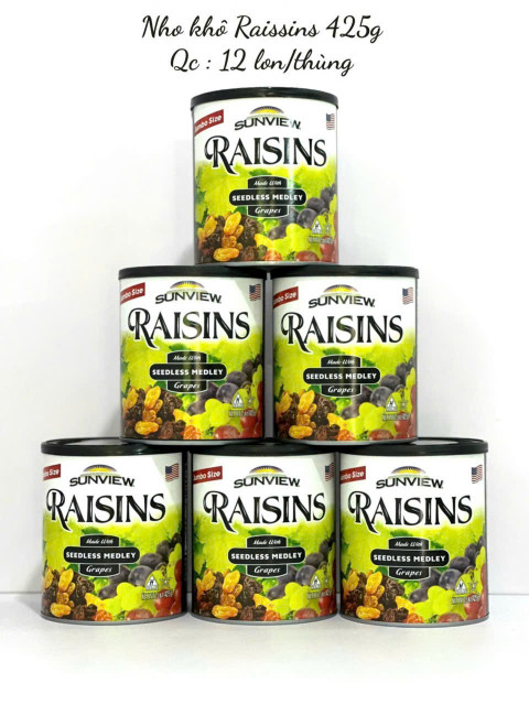 Nho khô Raisins 425g - Thùng 12 lon